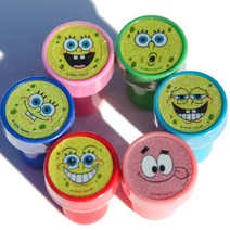 디즈니 픽사 마블 프린세스 어벤져스 캐릭터 만년 스탬프 칭찬 도장 칭찬스탬프 어린이도장 캐릭터스탬프 다꾸 놀이, 6개, 스폰지밥 만년 스탬프