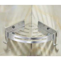 틈새 모서리 코너 수납장 선반 욕실 수납 선반 알루미늄 화장실 삼각형 수건 수납 랙, 흰색 x1