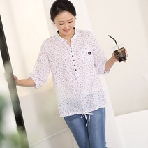 마담센스 튤립면 스트링 블라우스MT7698 미시캐주얼룩 빅사이즈 블라우스