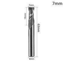 엔드밀 카바이드 링 커터 2 플루트 스트레이트 생크 라우터 비트 4mm 6mm 8mm, 1pc 7mm