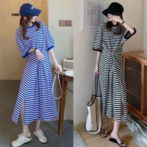 [DSM] 포인트 원피스 오버핏 스프라이트 반팔 여성 허리조임