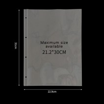 24 6 9 포켓 PVC Free10 팩 A4 포토 앨범 클리어 슬리브 탑로더 카드 엽서 바인더 시트 리필 페이지, 03 1 Grid