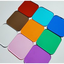 칼라아크릴 티코스터 컵받침 사각, 스카이블루