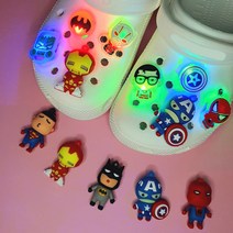 [만복하우스] LED 히어로 어벤져스 입체 피규어 슬리퍼 꾸미기 장식 세트 8p