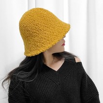 뽀글이 버킷햇 겨울 무지 양털 후리스 벙거지모자