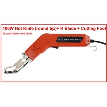 전동 가위 전지 공업 전문 전기 나이프 키트 패브릭 커터 웨빙 BeltsThermal 헝겊 고무 로프 뜨거운, 100W R Cutting Foot, UK
