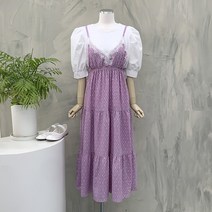 [봄신상무배]캔디팝 가슴 레이스 뷔스티에 롱 원피스