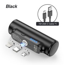 고성능 KUULAA 마그네틱 보조베터리 긴급 모바일 휴대용 외부 배터리 3000mAh 소형 자석 충전기, [01] Black