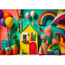 인스타그램 포토존 판넬 보드 인스타포토존 화려한 풍선 카니발 배경 생일 파티 장식 가족 사진 스튜디오 소품, Vinyl--W120xH80cm - 3