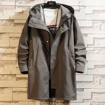 MLF-TCT 남자롱코트 트렌치코트 봄가을겨울 바람막이옷 루즈핏 후드 빅사이즈 자켓