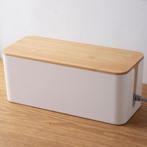 인테리어 멀티탭 정리함 콘센트 전선 선정리 가리개 박스 묵직한 우드상판, 화이트, 소, 1개