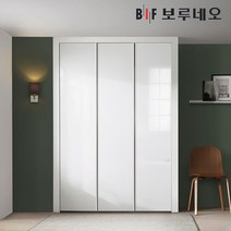 보루네오 10cm 샤인 여닫이 작은방 붙박이장 5자 6자 7자, 화이트_다크그레이10cm
