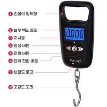 여행용 디지털 손저울 측정값50kg 주방용 휴대용 가방 수화물 캐리어 저울 해외여행필수품, 저울WH A17L 블랙
