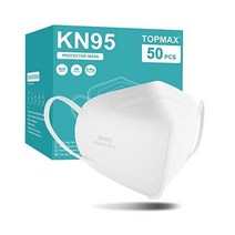 TOPMAX KN95 안면 마스크 50팩 5겹 통기성 필터 효율≥95% PM2.5 블랙에 대한 보호 컵 먼지 일회용, 성인용 50팩 화이트