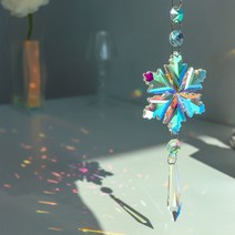 눈꽃송이 행잉 쌘캐처 인테리어 모빌 포플 썬캐쳐, 크리스탈