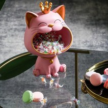 스마일 고양이 모형 트레이 명품 장식소품 Beauty Home Life, 색상 핑크