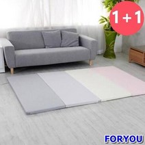 ForU276 놀이방 폴더매트 플러스 총 고급매트 2개 유아매트 거실바닥매트, 크림그레이