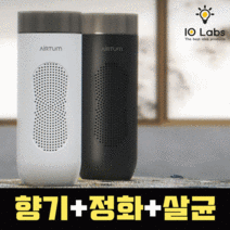 아이오랩스 퓨리도르 디퓨져 공기청정기 미니 공기청정기 휴대용 차량용 소형 책상용 탁상용 유모차, 화이트크롬