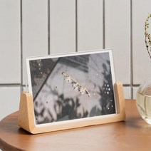 원목 투명 아크릴 탁상 액자 받침 사진 인화 스튜디오 액자추천 신혼부부 결혼선물 돌잔치 장식소품 탁상용, 진브라운