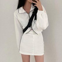 [에이진] 데일리 집업 점퍼 스커트 세트