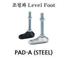 중고하중용 조절좌 PAD-A 레벨풋 높이조절발 높이조절볼트 철 아연도금, M30 - 300 mm, PAD-A Ø100 (STEEL 백색아연도금)