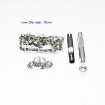 100s 실버 메탈 eyelets 4mm 5mm 6mm 8mm 10mm 구멍 펀치 도구 신발 가방 가죽 벨트 그로멧, 12mm