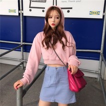 Ogfaour크롭 후드 집업 미니 후드티 이쁜곳 허리 노출 배꼽티