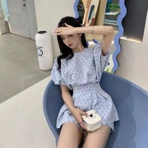 지9차이나 퍼프 슬리브 탑 반바지 세트