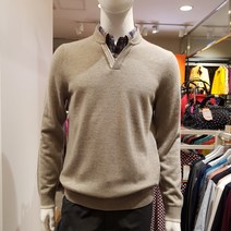 [올포유][초대박특가][득템찬스]남성-J3253-모100% 헨리넥 이중에리 스타일/셔츠위에 니트를 입은 듯한 페이크 스웨터