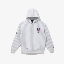 뉴에라 [뉴에라][공용]MLB 핀 스트라이프 뉴욕 메츠 후드 헤더 그레이 (13338659)