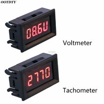 속도 측정기 스피드건 속도계 2 in 1 led 타코미터 게이지 디지털 rpm 전압계, 없음