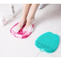 1+1 발의 피로를 풀어줄 애플지압 풋케어 발매트 각질제거 브러쉬 총2개, 핑크2개