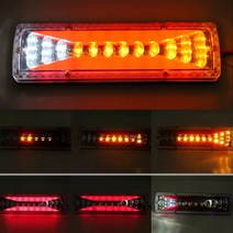 다이나믹 LED 자동차 트럭 테일 라이트 2 개 12V/24V 방향 지시등 후면 브레이크 트레일러 버스 캠핑카용 역방향 신호 램프, [01] 12V
