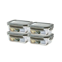 락앤락 유로 오븐글라스 직사각 380ml_그레이_4개