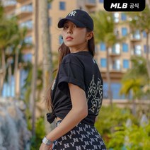 MLB 클래식 모노그램 빅로고 반팔 티셔츠 NY (Black) 204462