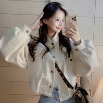 줄리엔느 여성 빅 포켓 카라 숏 데일리 자켓