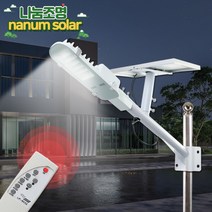 나눔조명 태양광 부착형 가로등 투광기 조명, 태양광 M30 부착형 감지 (삼파장 60w)(30평)