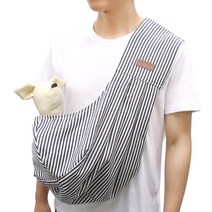 도그아이 강아지 데님 양면 슬링백, 진청