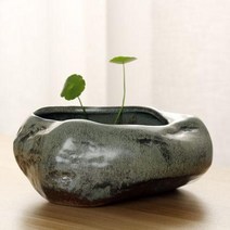 천연 가습기 대형 바위 돌수반 수선화분 도자기 무공양어 돌분경분 창의대호 수배동전초녹라식물분, 01 F 빈티지 스톤 일광