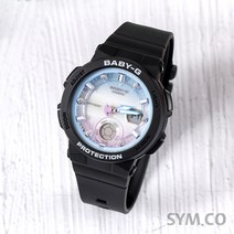 지샥 여성용 BABY-G 비치 트래블러 쿼츠 우레탄 시계 BGA-250-1A2