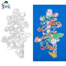 바보사랑 수문자도 1 민화 컬러링 도안 취미 원데이클래스.율아트, 일반용지(얇은백상지)A2