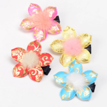 플라워 배씨 밍크 집게핀 헤어핀 머리핀 명절 한복