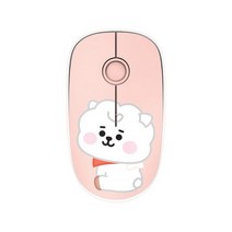 BT21 무선 무소음 마우스 소리안나는 조용한 베이비 캐릭터 치미 타타 슈키 쿠키 코야 알제이 망 컴퓨터 노트북 사무용 pc 독서실 슬림한 귀여운 토끼 핑크 레드 하트 굿즈, 무선마우스 알제이