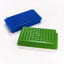 Evergreen Scientifics 240-6388-B30 96-Well Reversible Microcentrifuge Tube Rack 1 mm Height 4-1/2, Blue