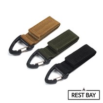 벨크로 찍찍이 카라비너 비너 밀리터리 캠핑 등산 타프 스트랩 벨트 캠핑고리 허리띠 1세트(4개), 1 SET. 벨크로 카라비너 4개, 올리브그린 카라비너 1SET(4개)