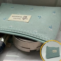 핸드메이드스타일 가방속 천 파우치 이너백 민트