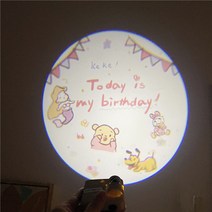 생일축하 프로잭터 램프 파티분위기 실내 장식, 사각형, 낙서 생일