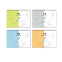 더오픈하우스 2분할 가로 수학노트 4종 세트 23-5891, 그린. 그레이. 스카이블루. 오렌지, 4세트