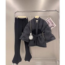 여성 경량 벨트 숏패딩 여자 솜 온스 겨울 봄 항공점퍼 W074 연말 모임 하객룩 55 66 푸퍼 자켓