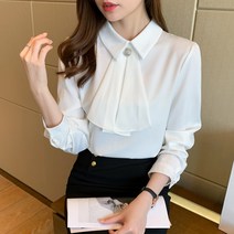 디아리스 가을 여성 하객 리본 블라우스 8822